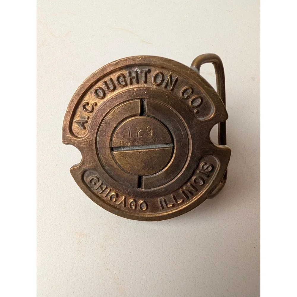 Vintage Brass AC Oughton Chicago Sprinkler Custom Belt Buckle No 129 Steampunk